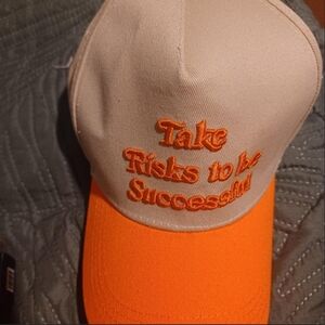 Orange and White Motivational Cap